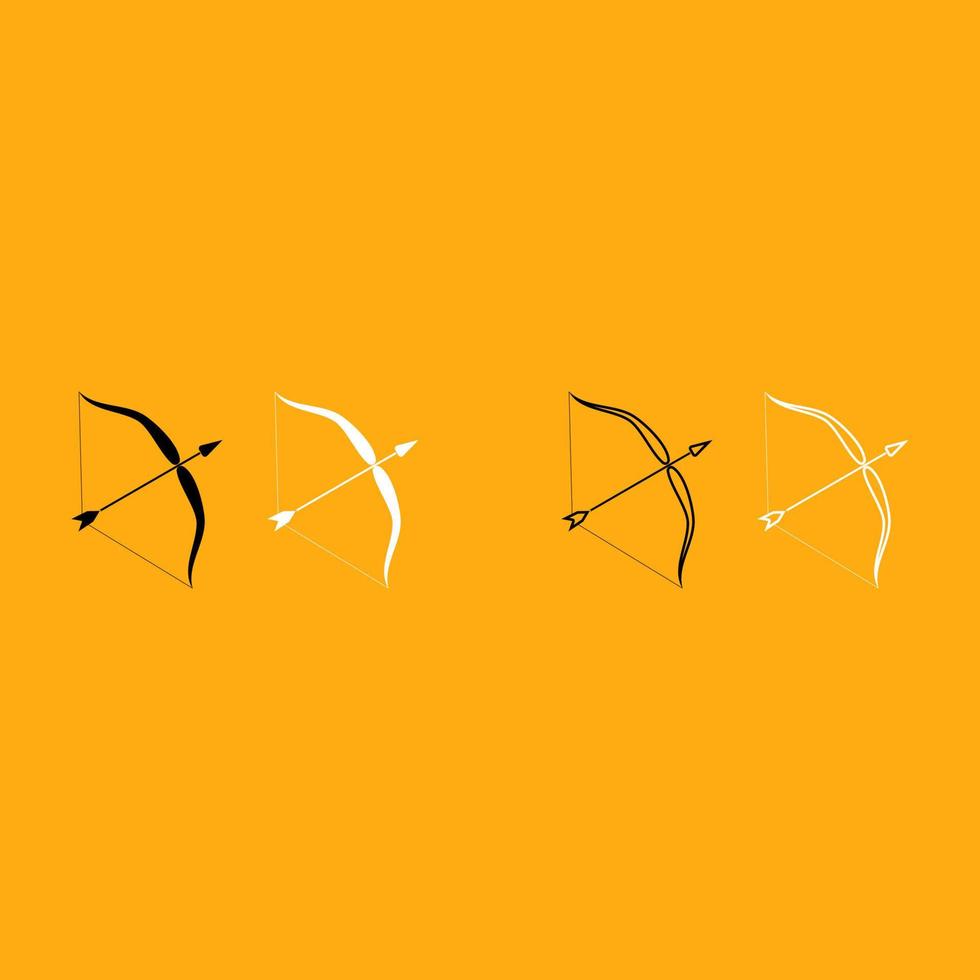 Bow and arrow it is white icon . vector
