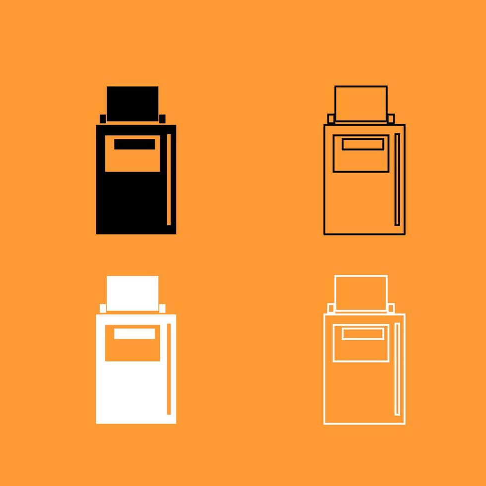 Hand terminal black and white set icon . vector