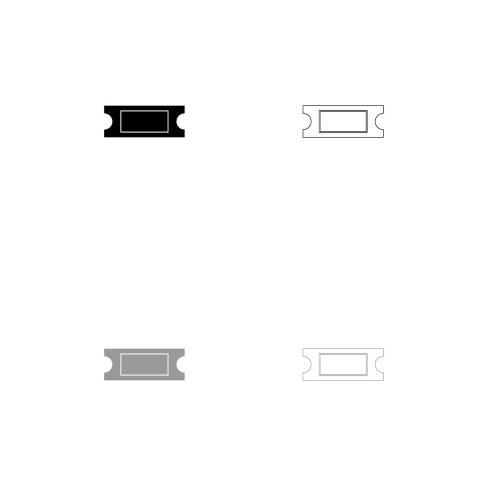 conjunto de entradas icono blanco negro. vector