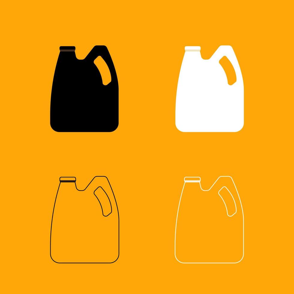 latas con aceite de motor y icono de juego de combustible. vector