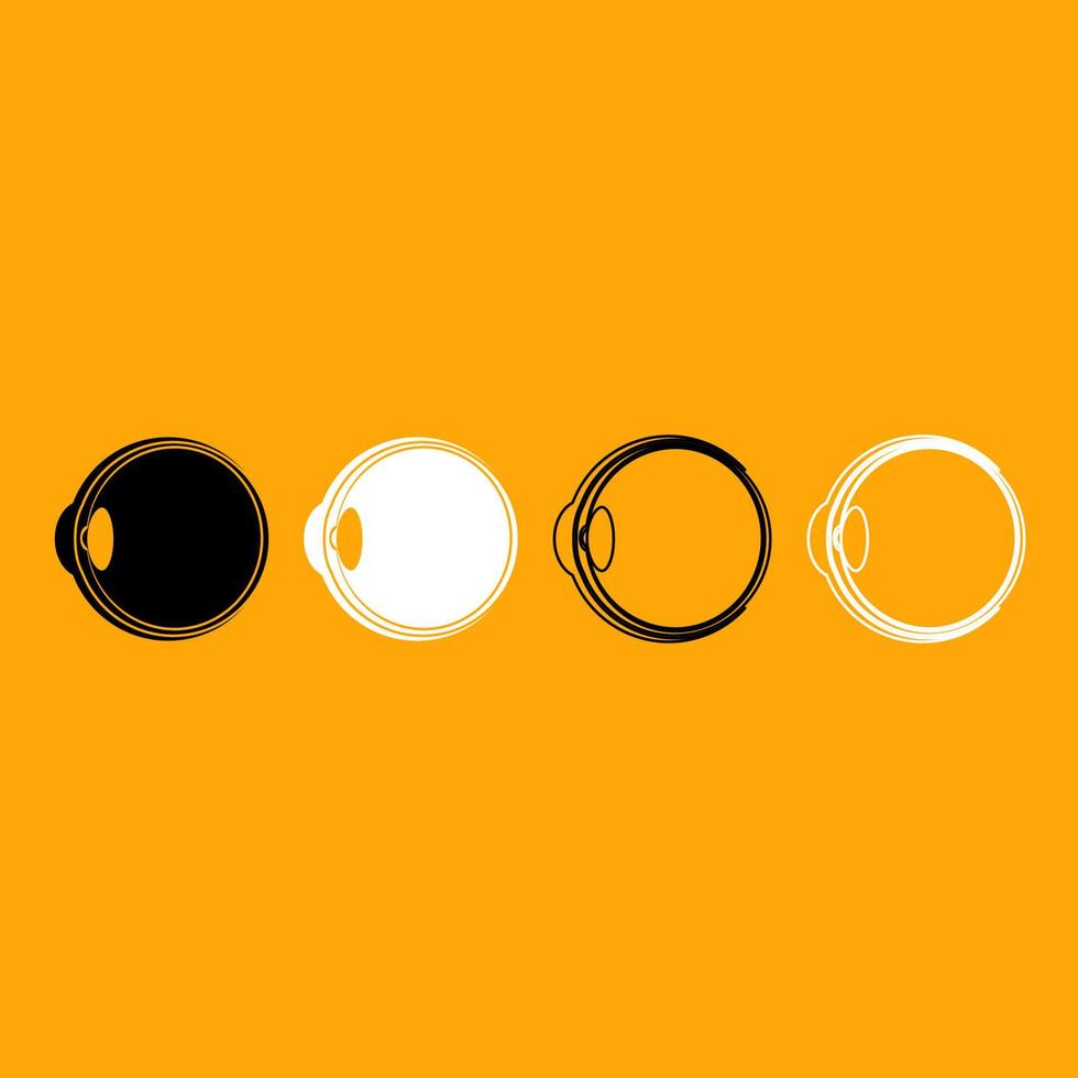 Eyeball black and white set icon. vector