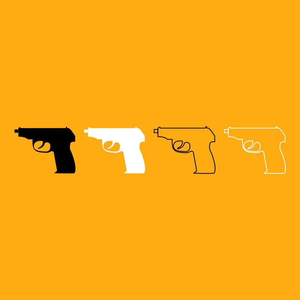 Hand gun it is white icon . vector