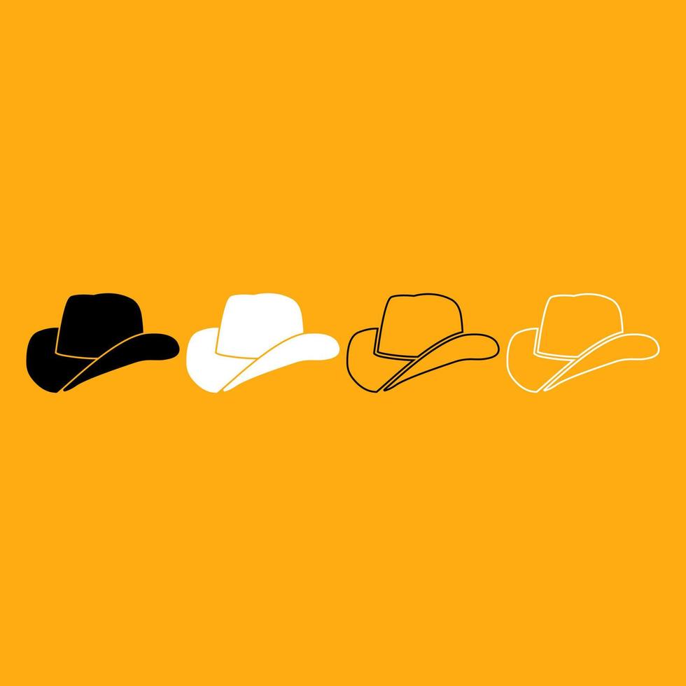 sombrero de vaquero es icono blanco. vector