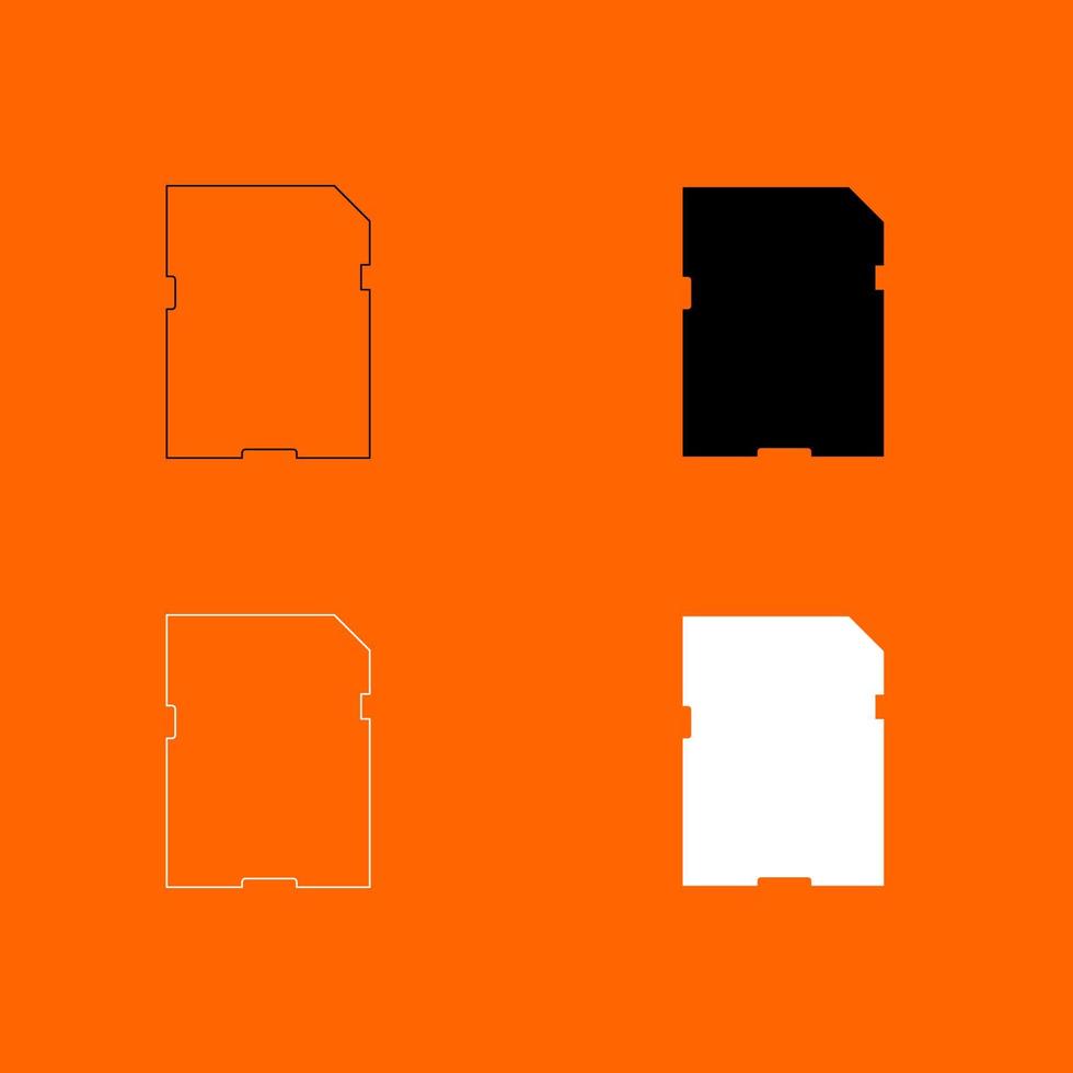 Memory card black and white color set icon . vector