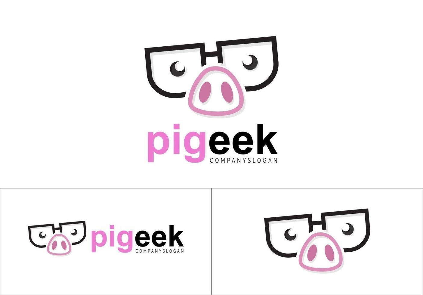 pig geek logo concept vector
