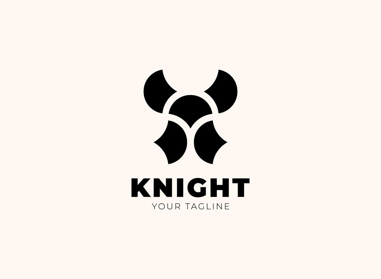 Knight helmet logo in abstract geometric style. Medieval warrior hero metal head symbol. Spartan, trojan or roman soldier logotype vector