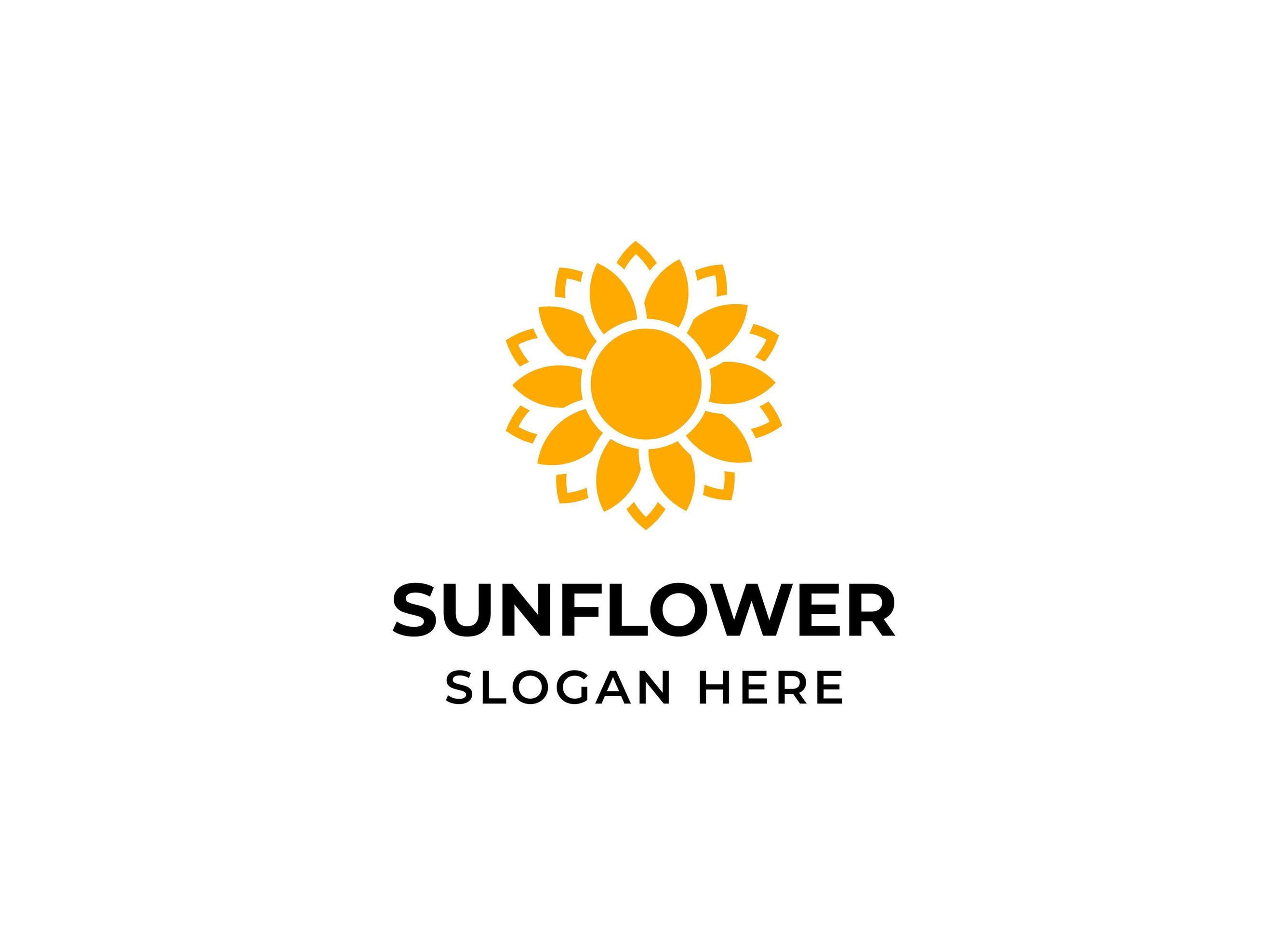 Sunflower logo. Yellow sun flower symbol logotype template 5869308
