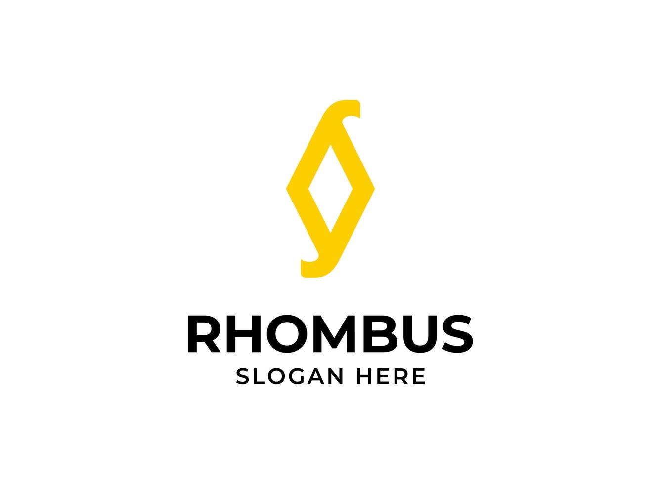 Ornamental rhombus cyrillic letter ambigram logo template. Yellow rhombus symbol modern monogram logotype vector