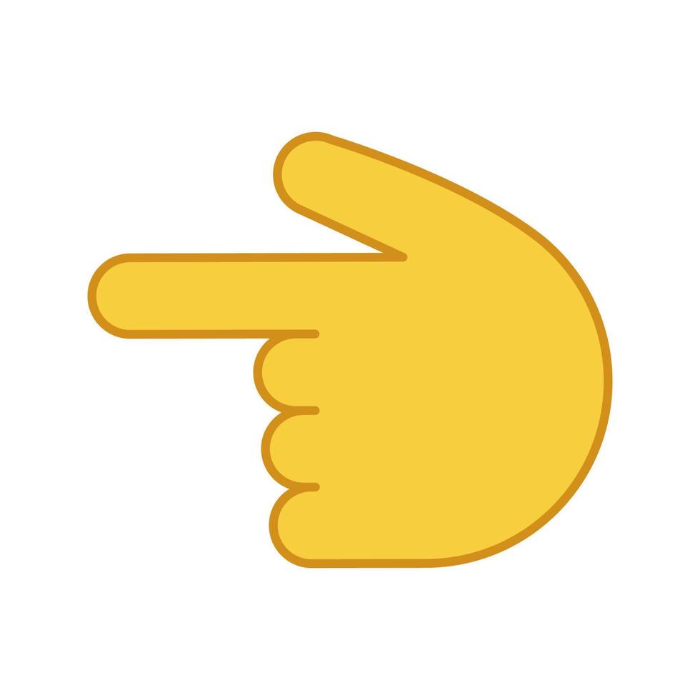 Backhand index pointing left color icon vector