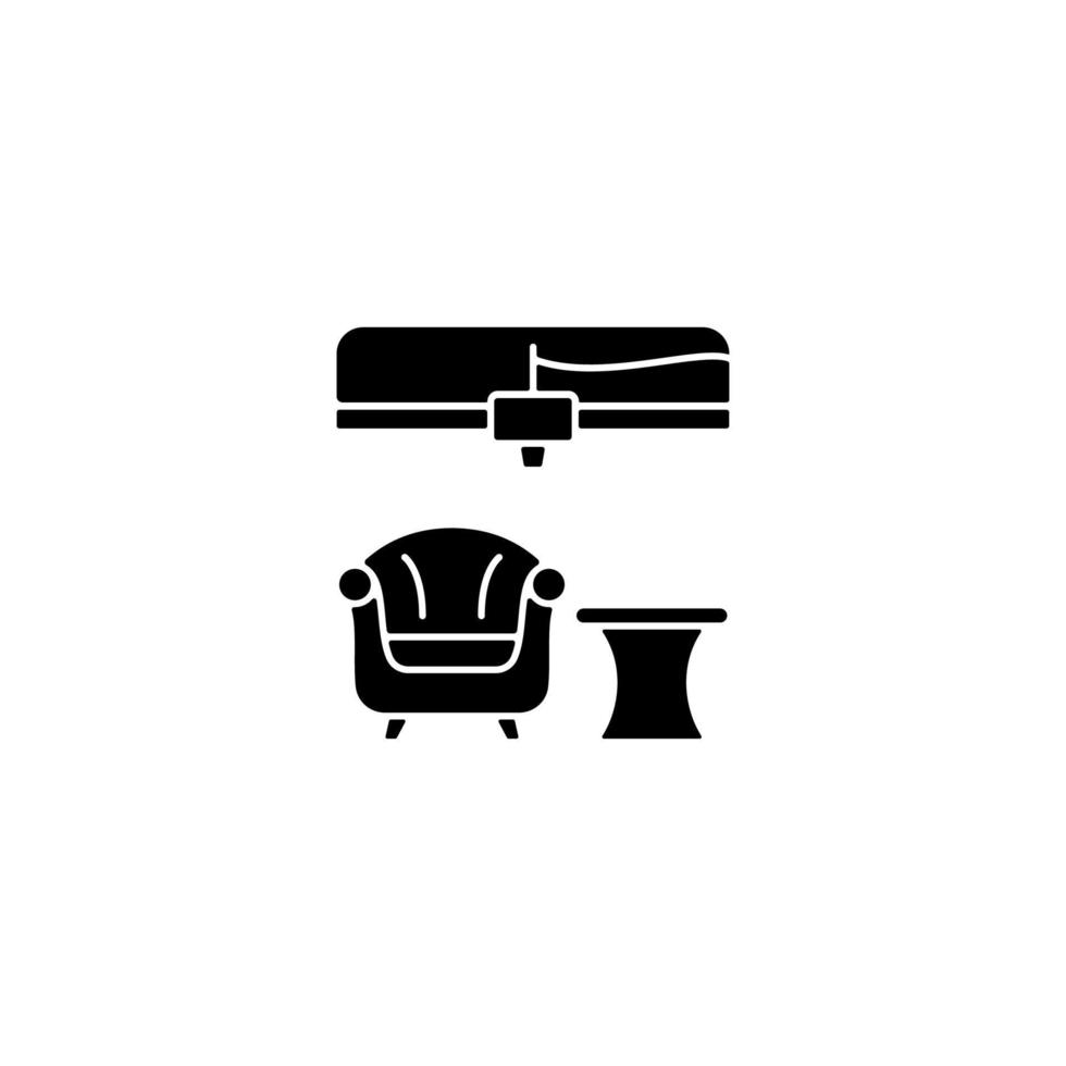 3d printed furniture design black glyph icon vector