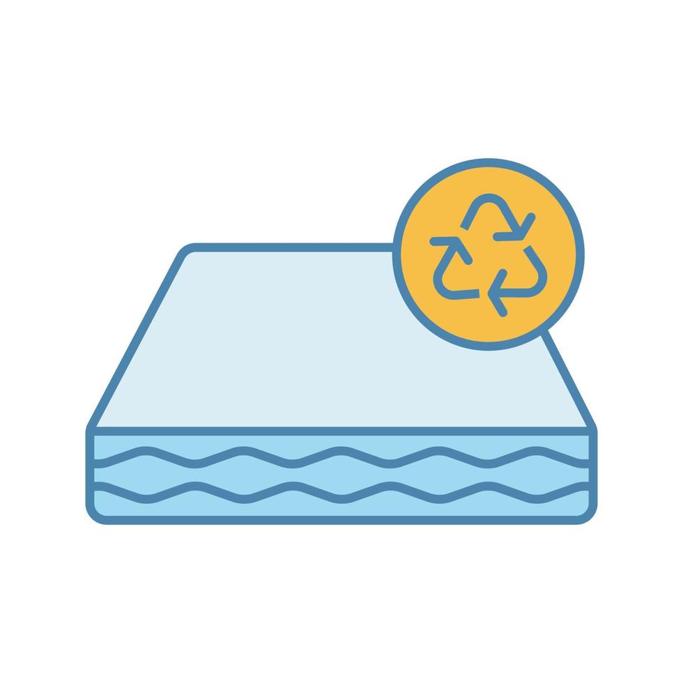 Ecological mattress recycling color icon vector