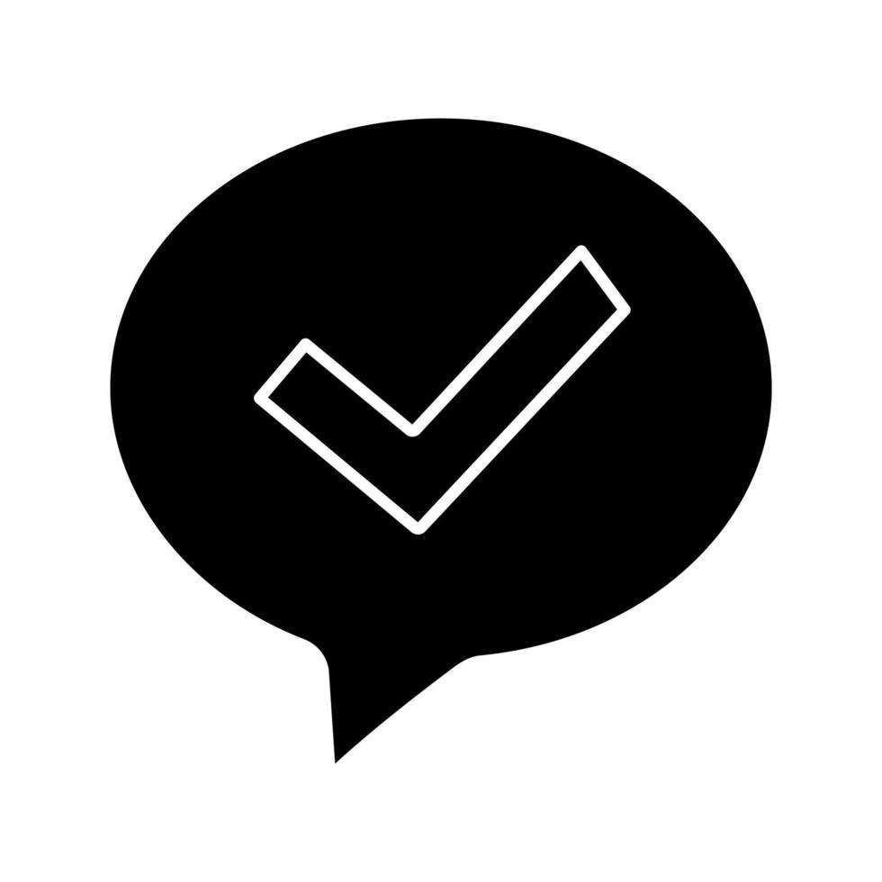 Approved chat glyph icon vector