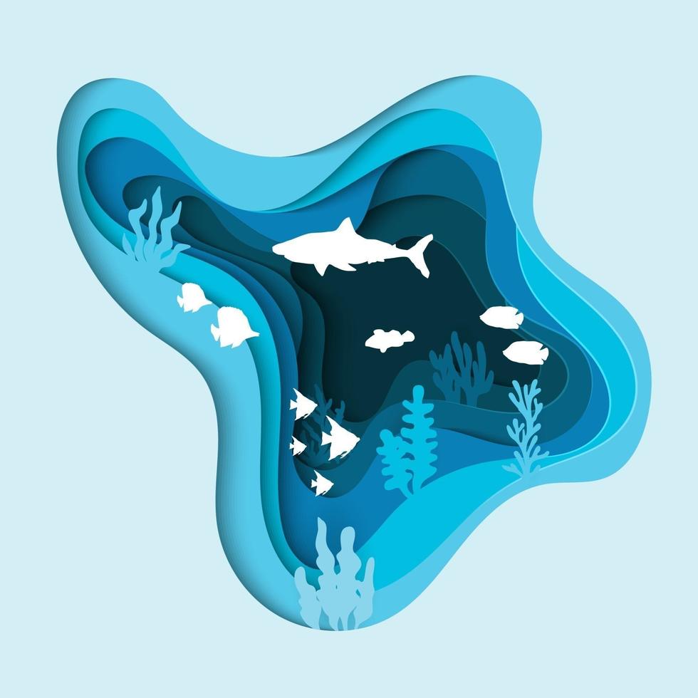 Paper Cut Sea Vector Art, Icons, and Graphics for Free Download