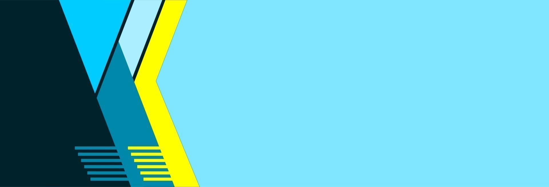 blue banner with yellow strip vector