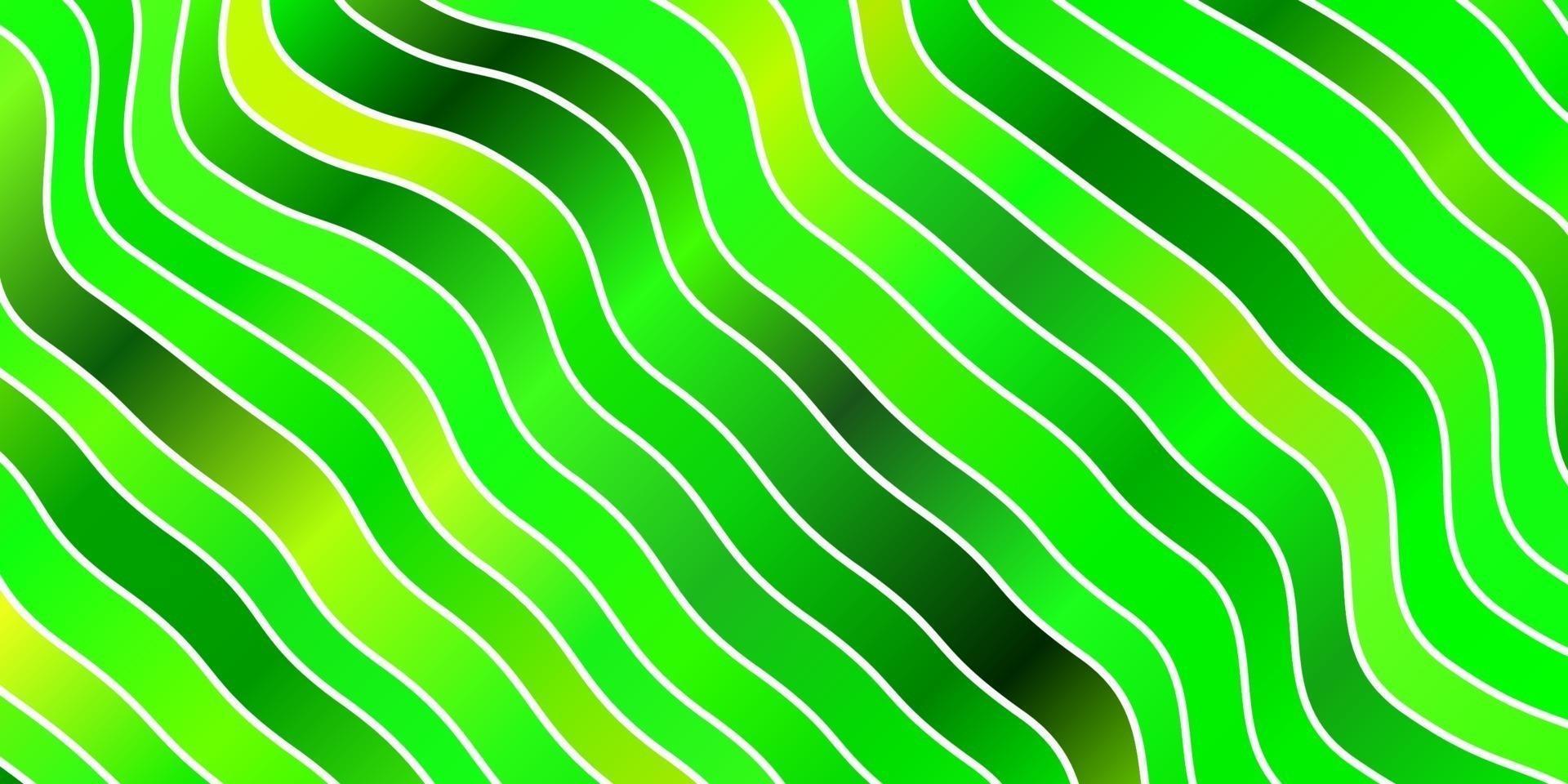 Fondo de vector verde claro, amarillo con curvas.