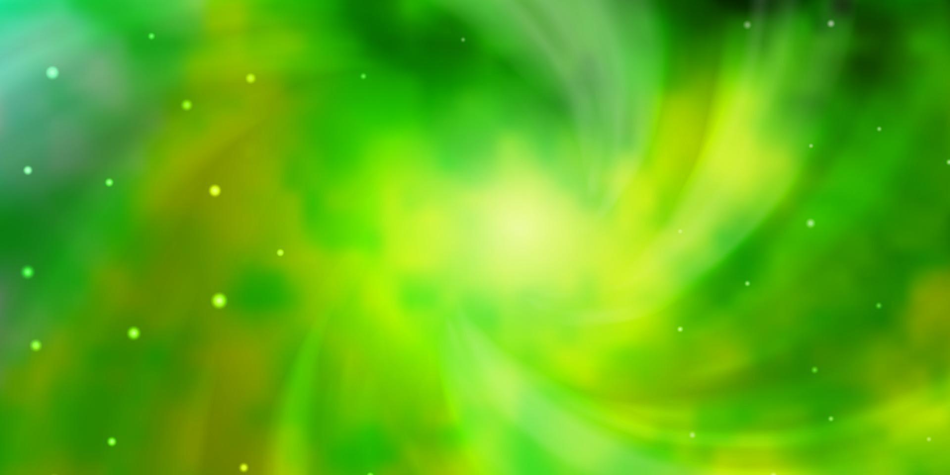 Light Green, Yellow vector background with colorful stars.