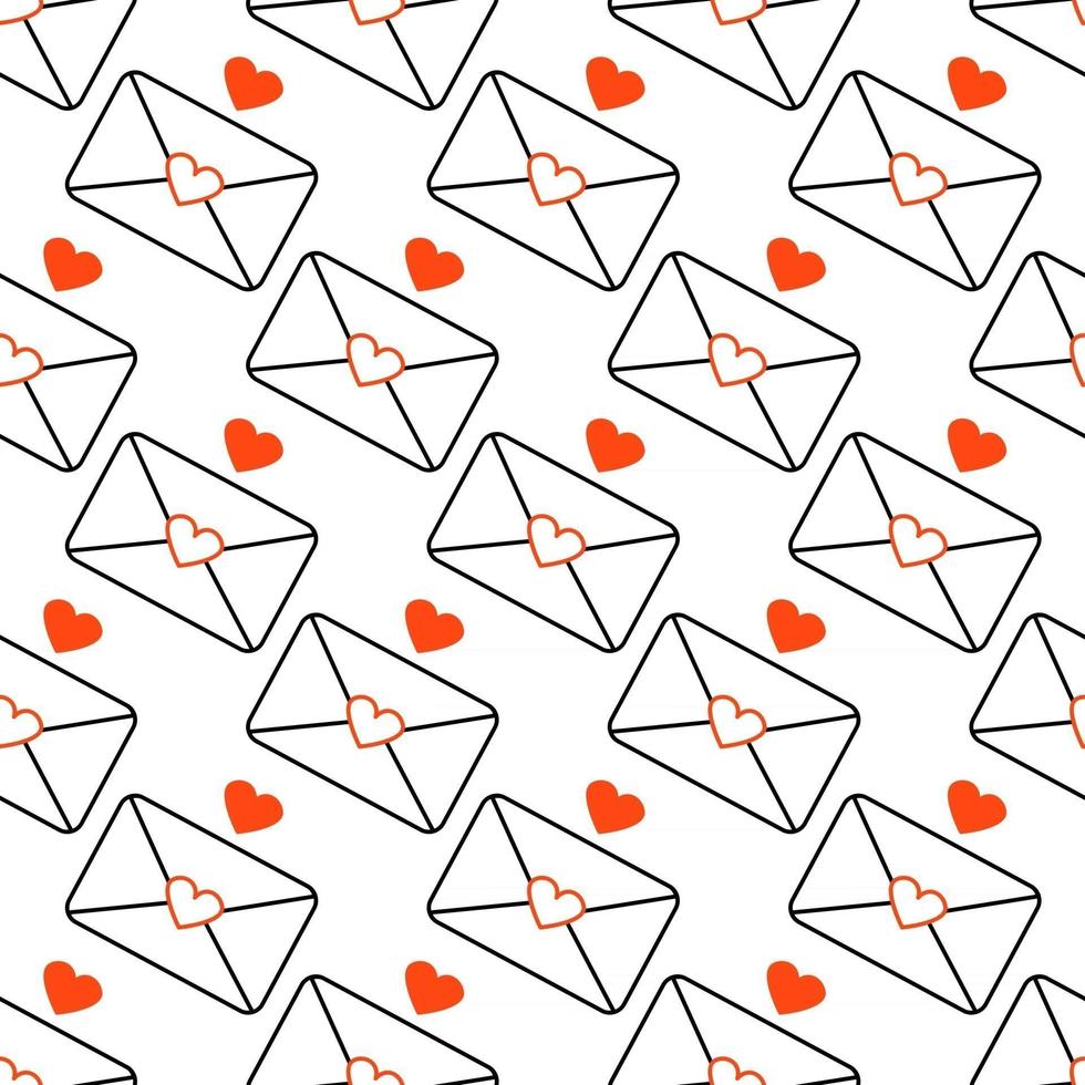 A letter with a declaration of love Seamless pattern with love symbol vector