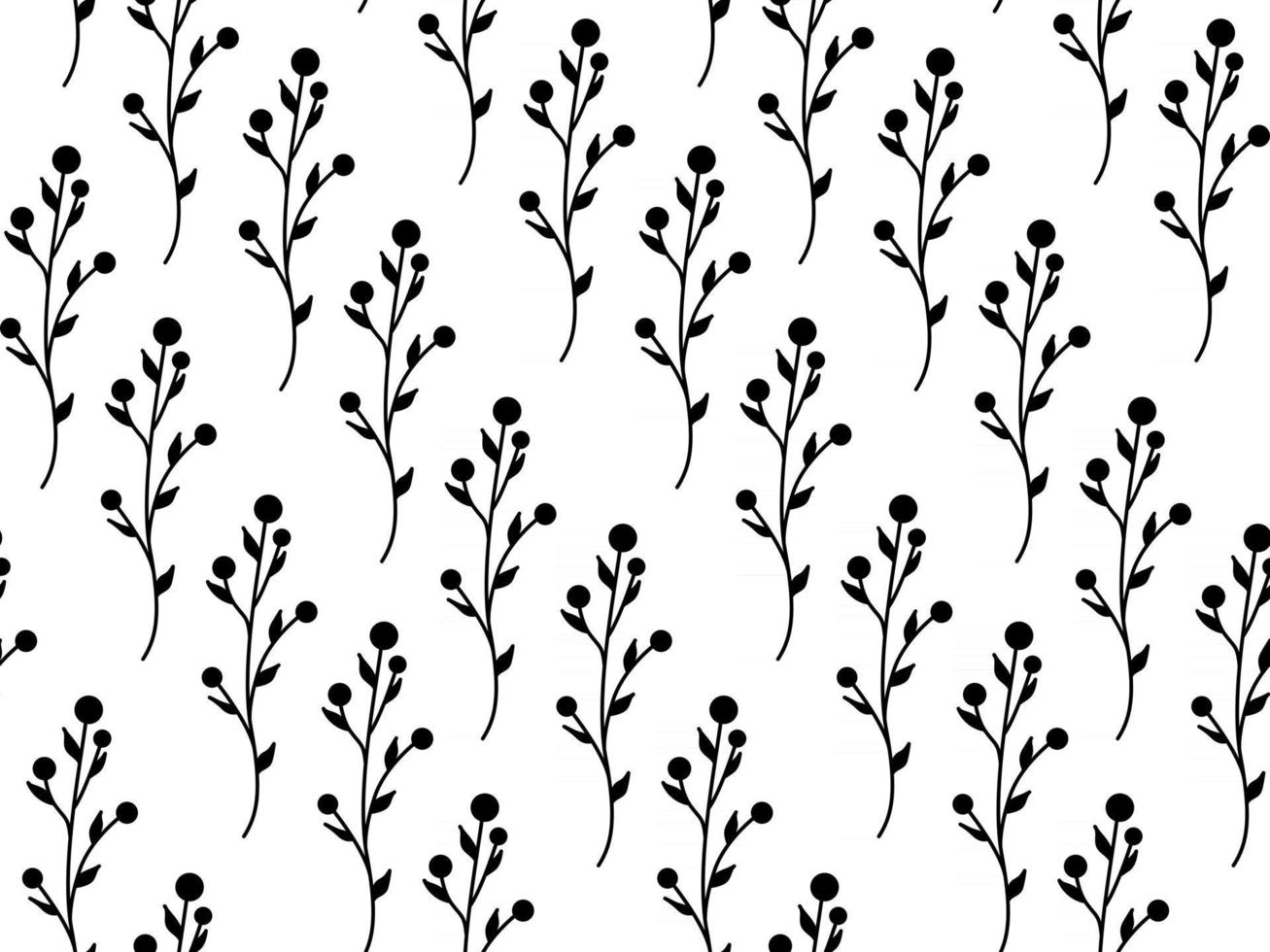 Seamless repeating pattern of flowers and plants.  wildflowers vector