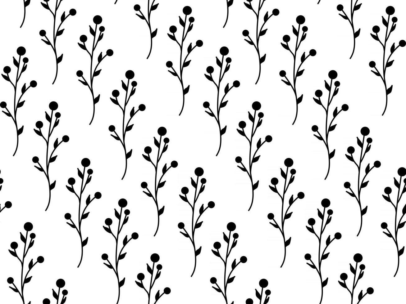 Seamless repeating pattern of flowers and plants.  wildflowers vector