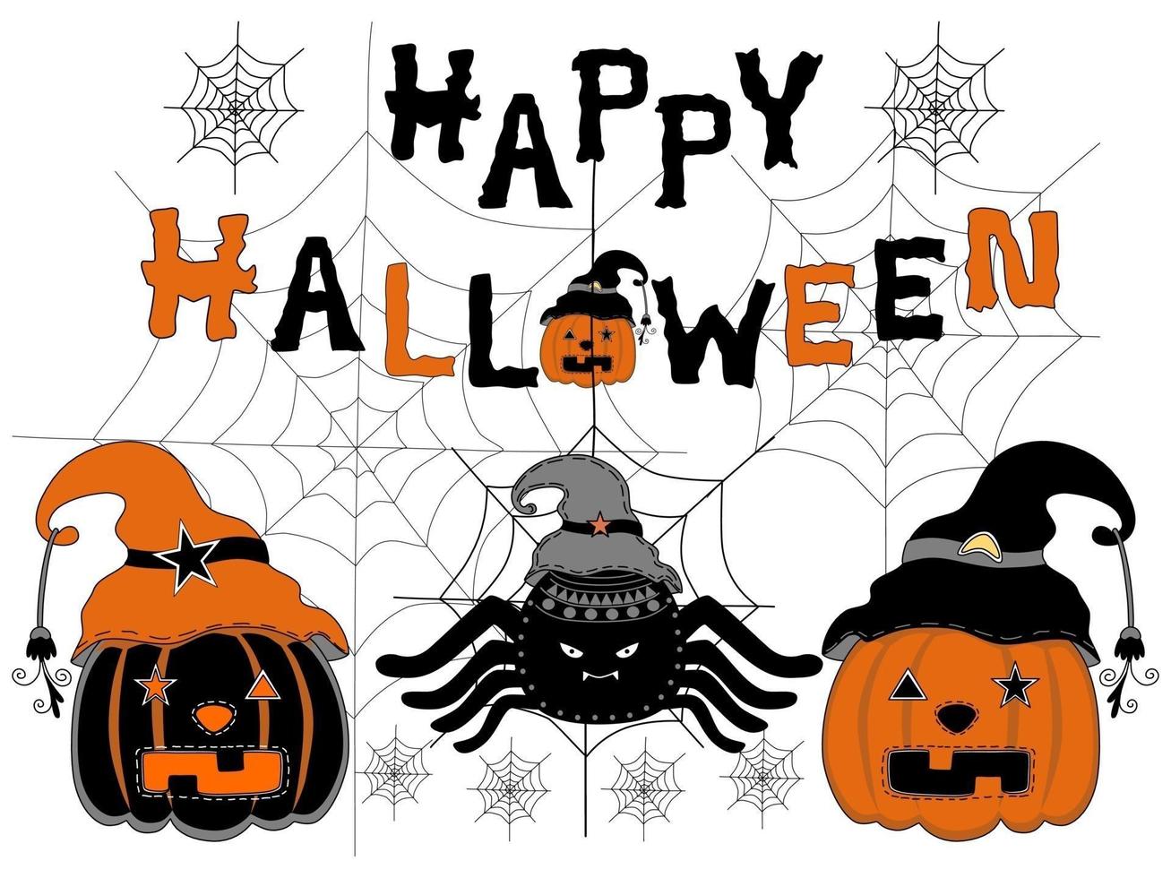 Pumpkin elements for halloween decorations vector