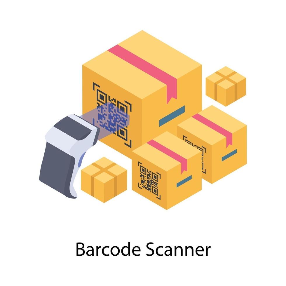 Barcode scanner, logistic delivery concept vector