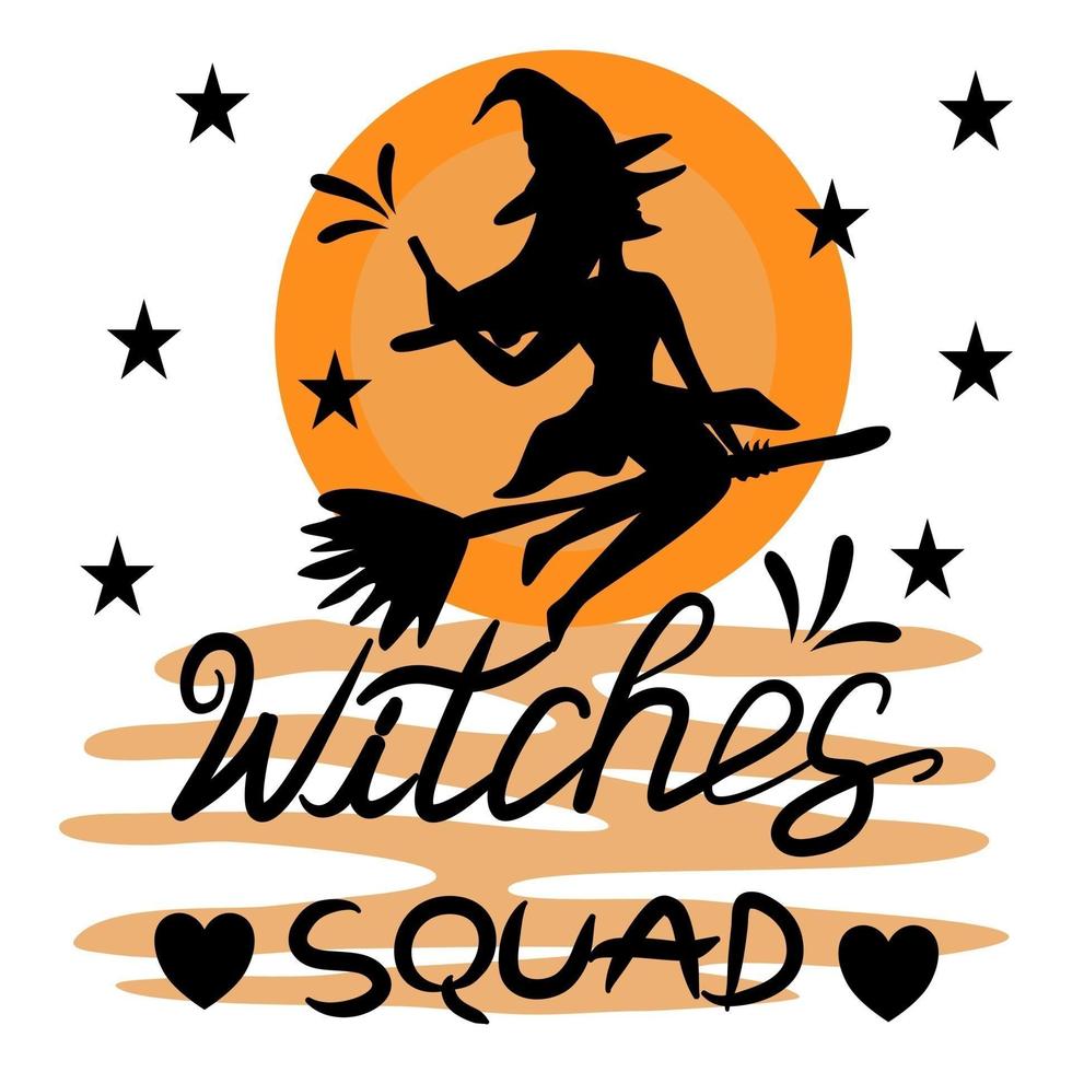 Witch on halloween night vector