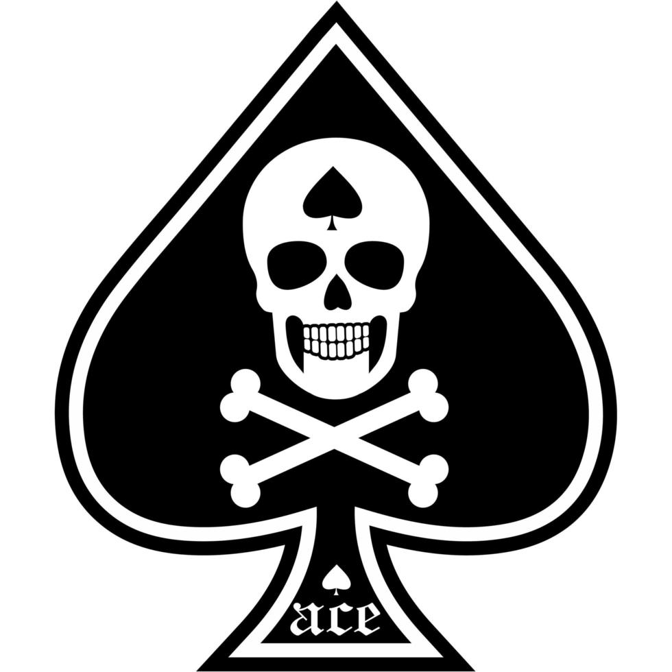 ace of spades with skull vector