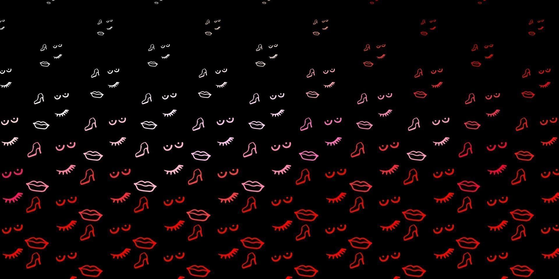 Dark Red vector background with woman symbols.