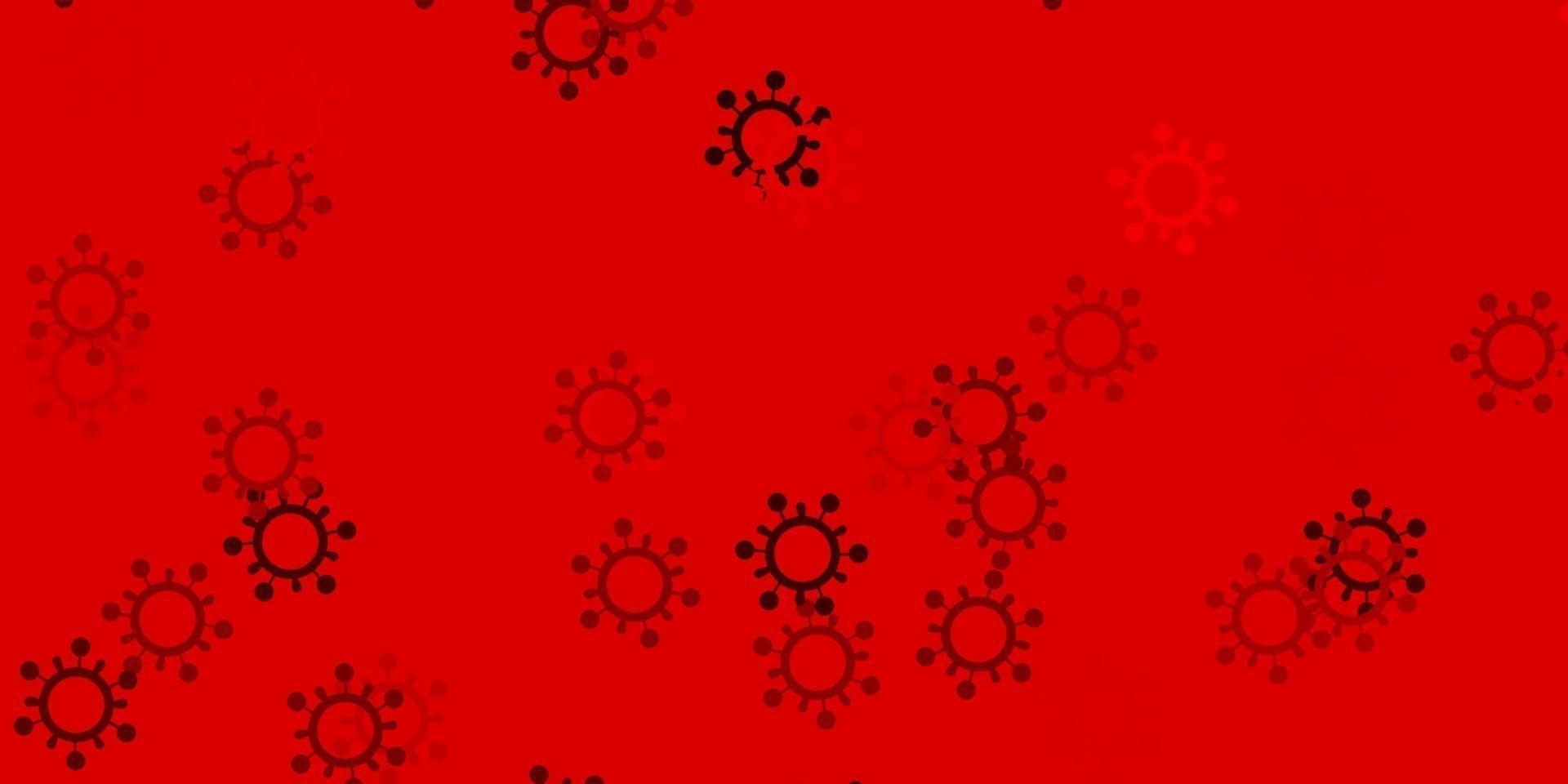 patrón de vector rojo claro con elementos de coronavirus.