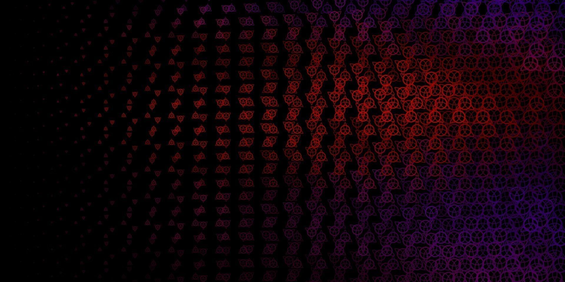 Dark Blue, Red vector background with occult symbols.