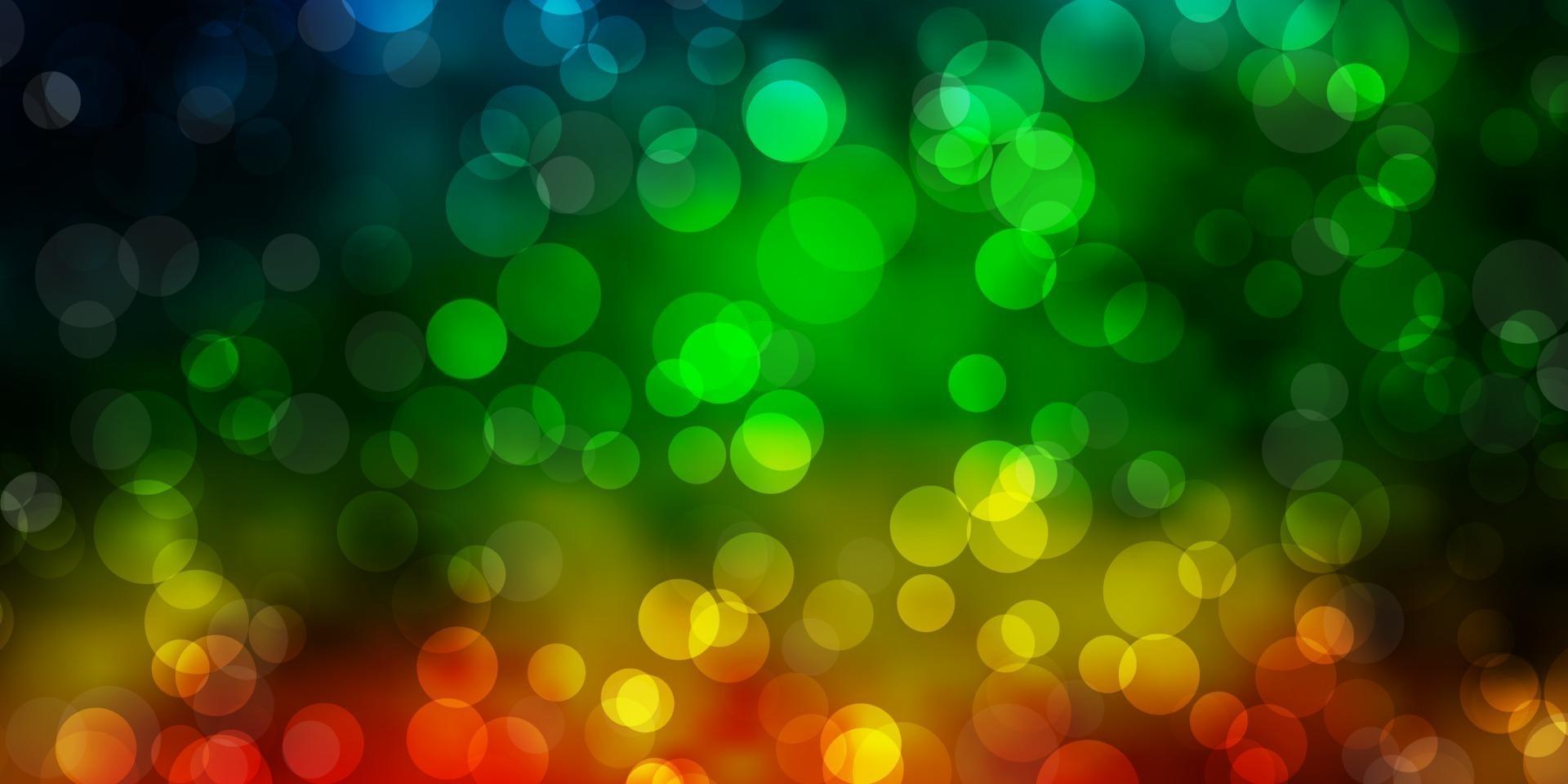 Dark Multicolor vector background with bubbles.