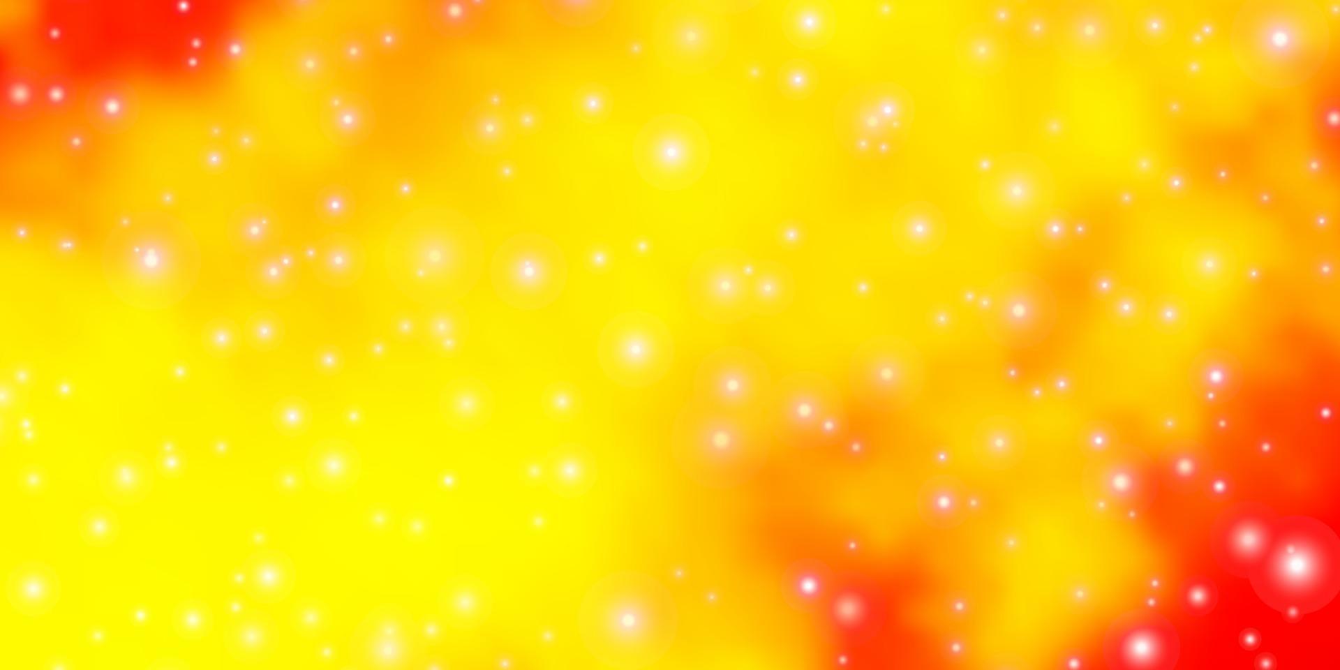 Light Orange vector background with colorful stars.