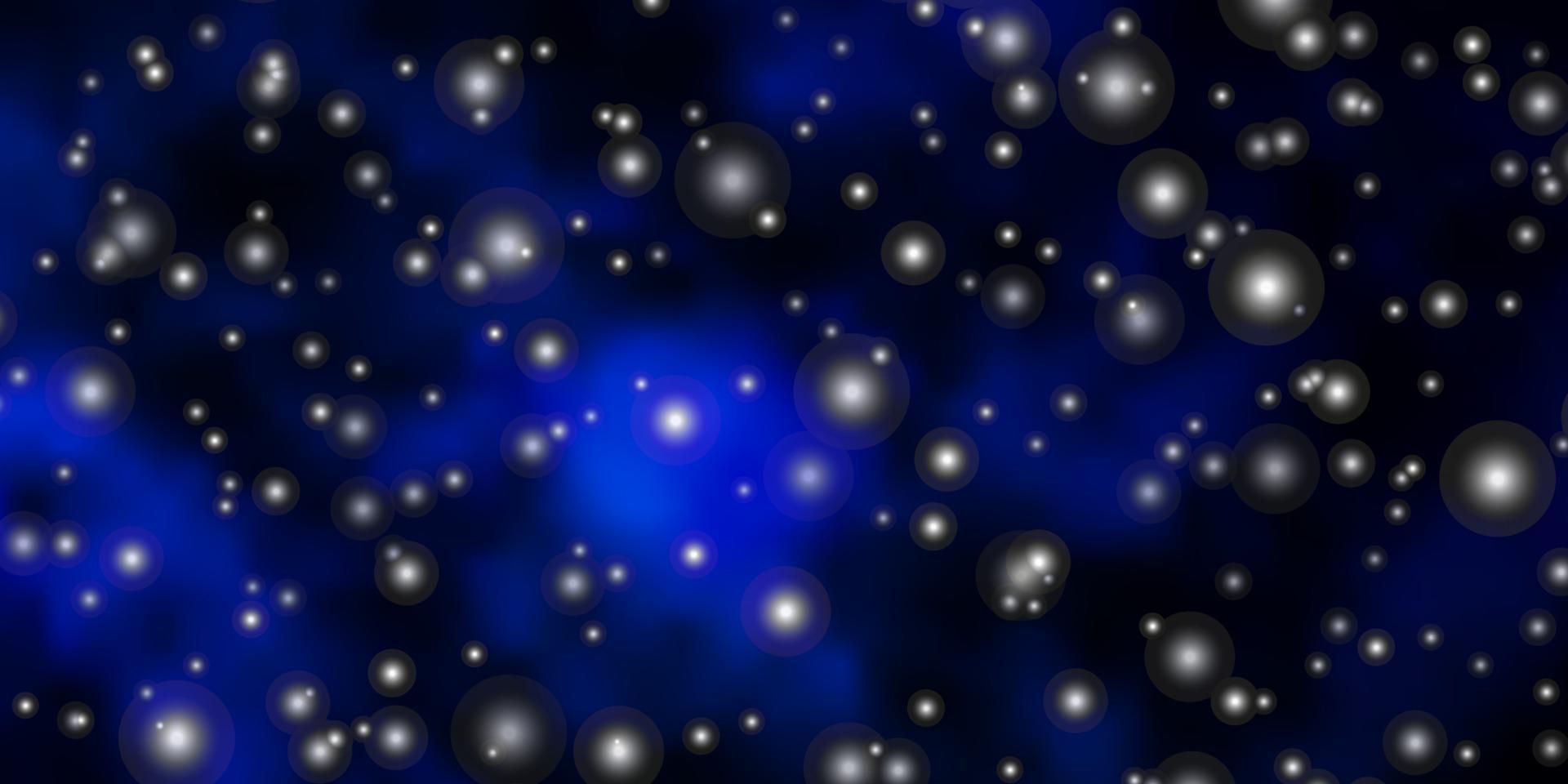 patrón de vector azul oscuro con estrellas abstractas.