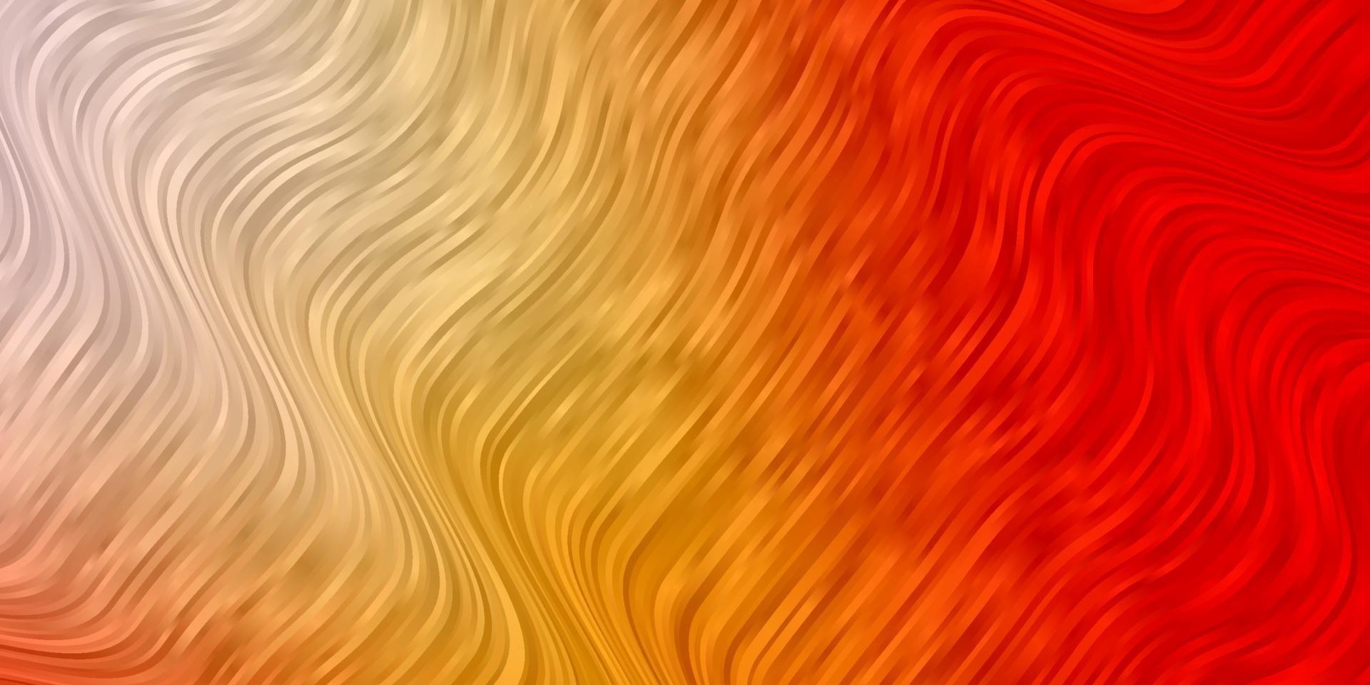 Light Orange vector pattern with curved lines.