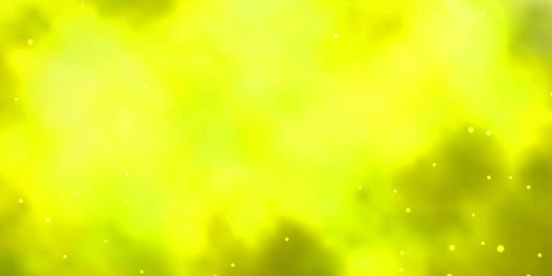 Light Green, Yellow vector layout with bright stars.