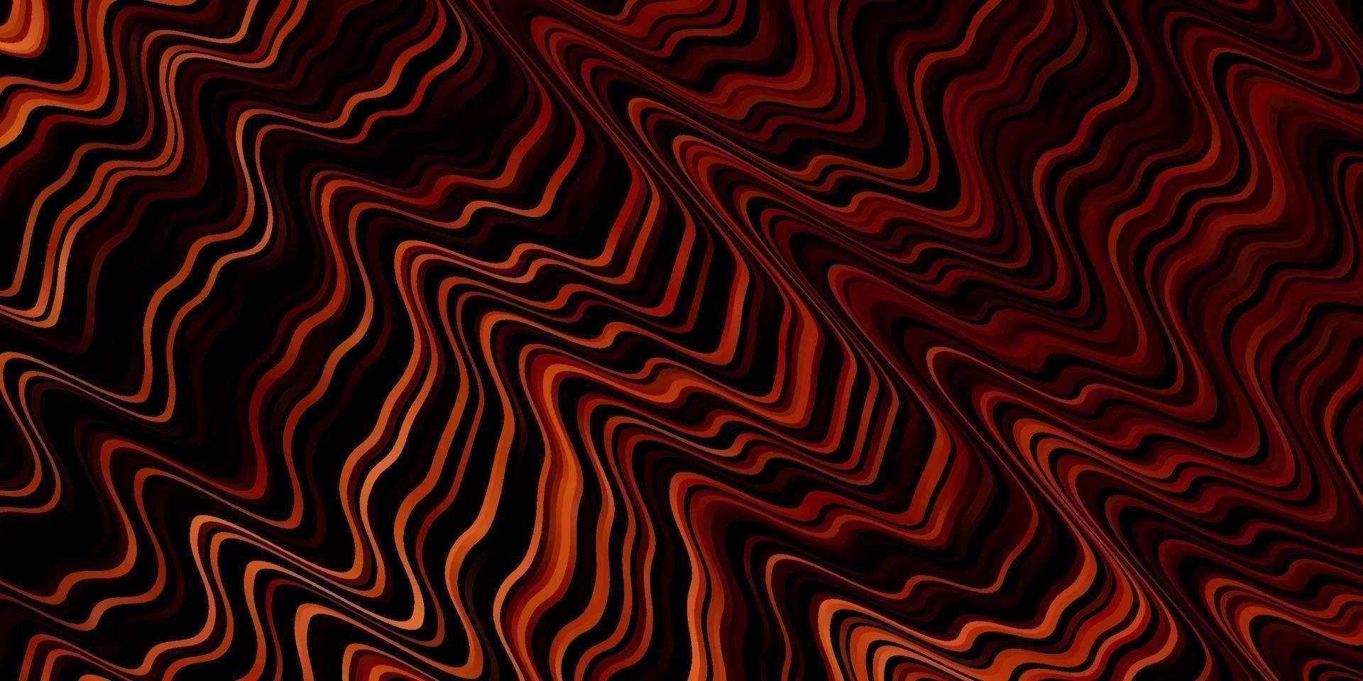 Dark Orange vector pattern with curves.