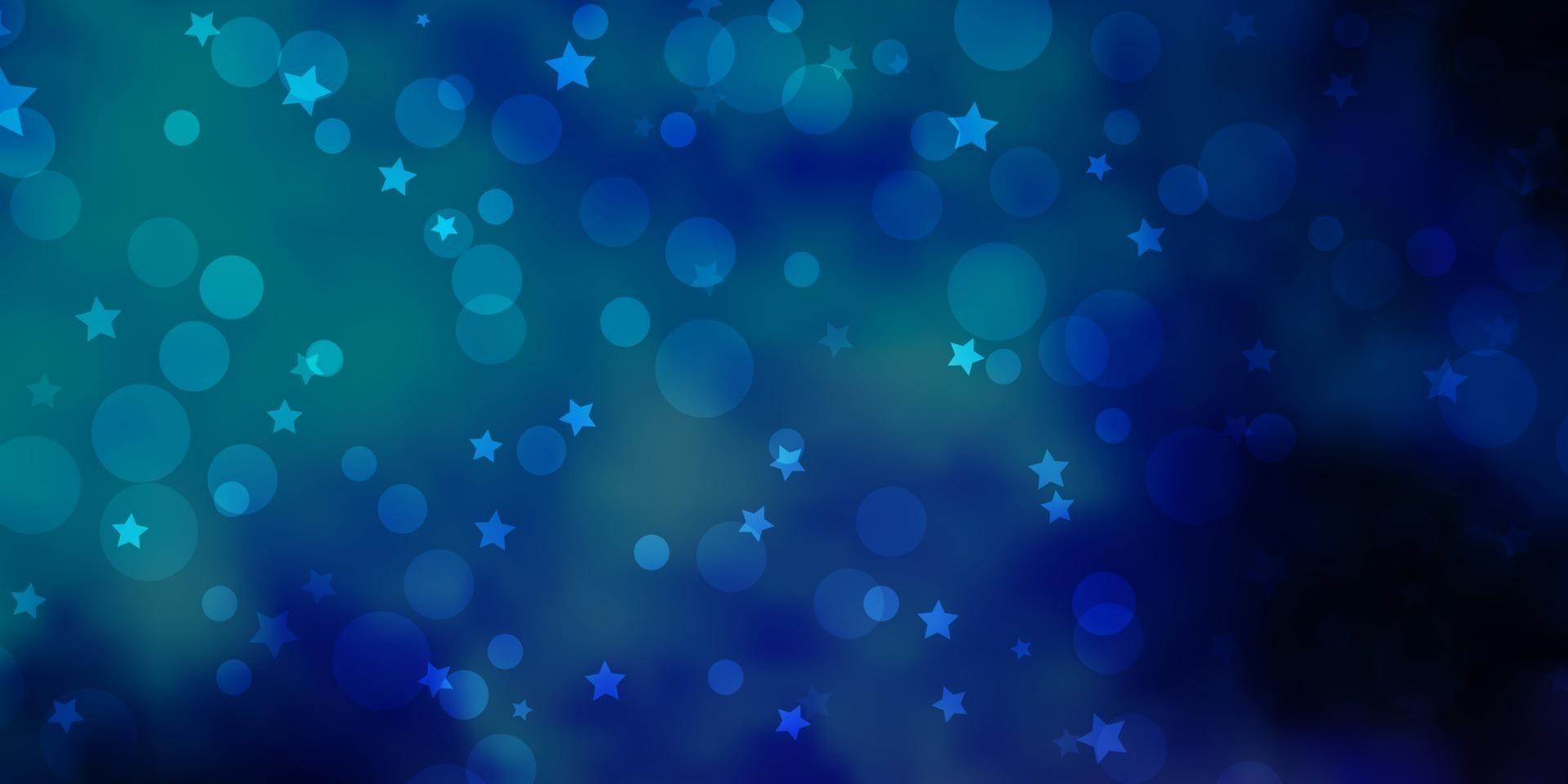 Dark Pink, Blue vector background with circles, stars.