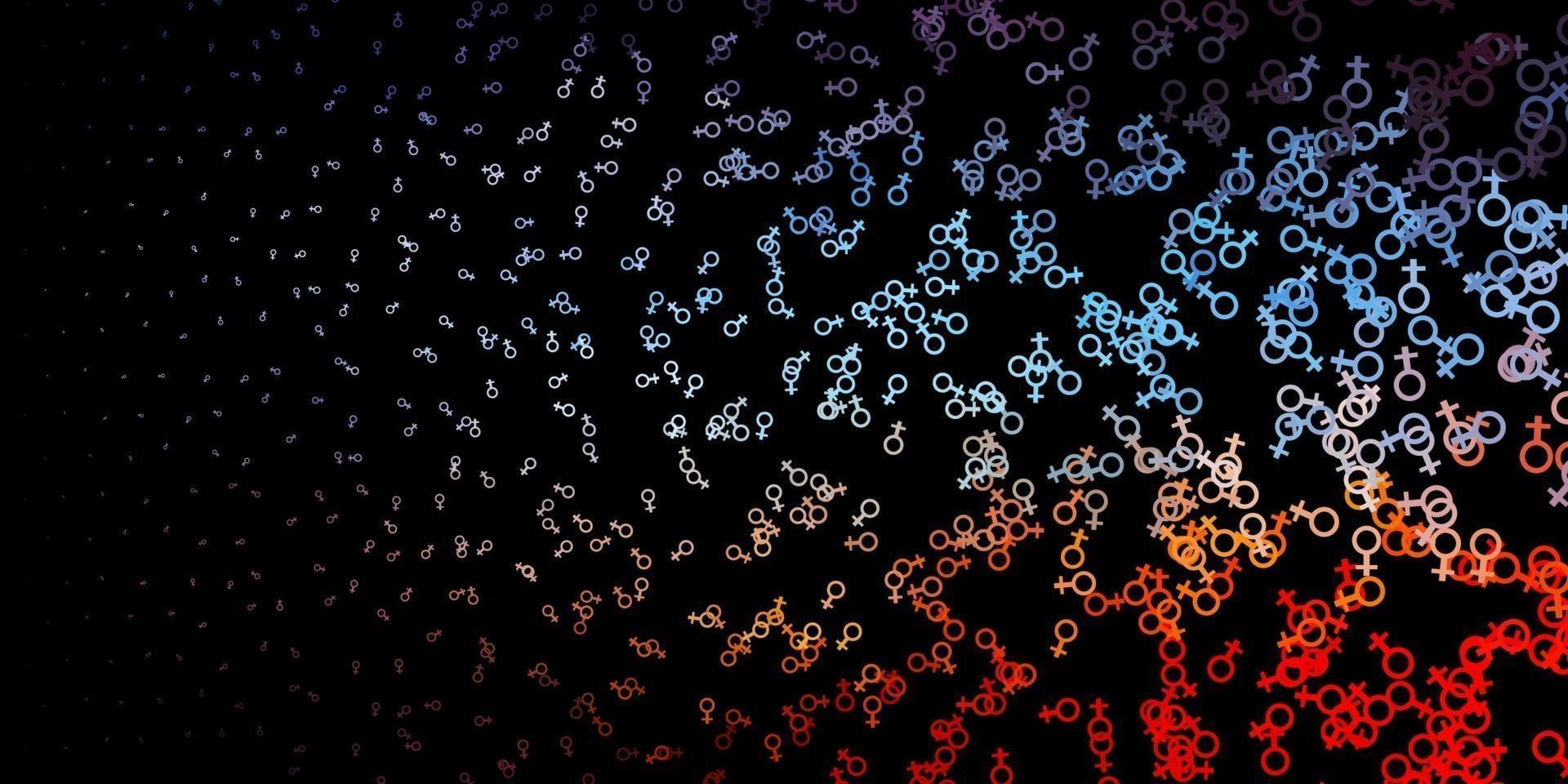 Dark Blue, Red vector template with esoteric signs.