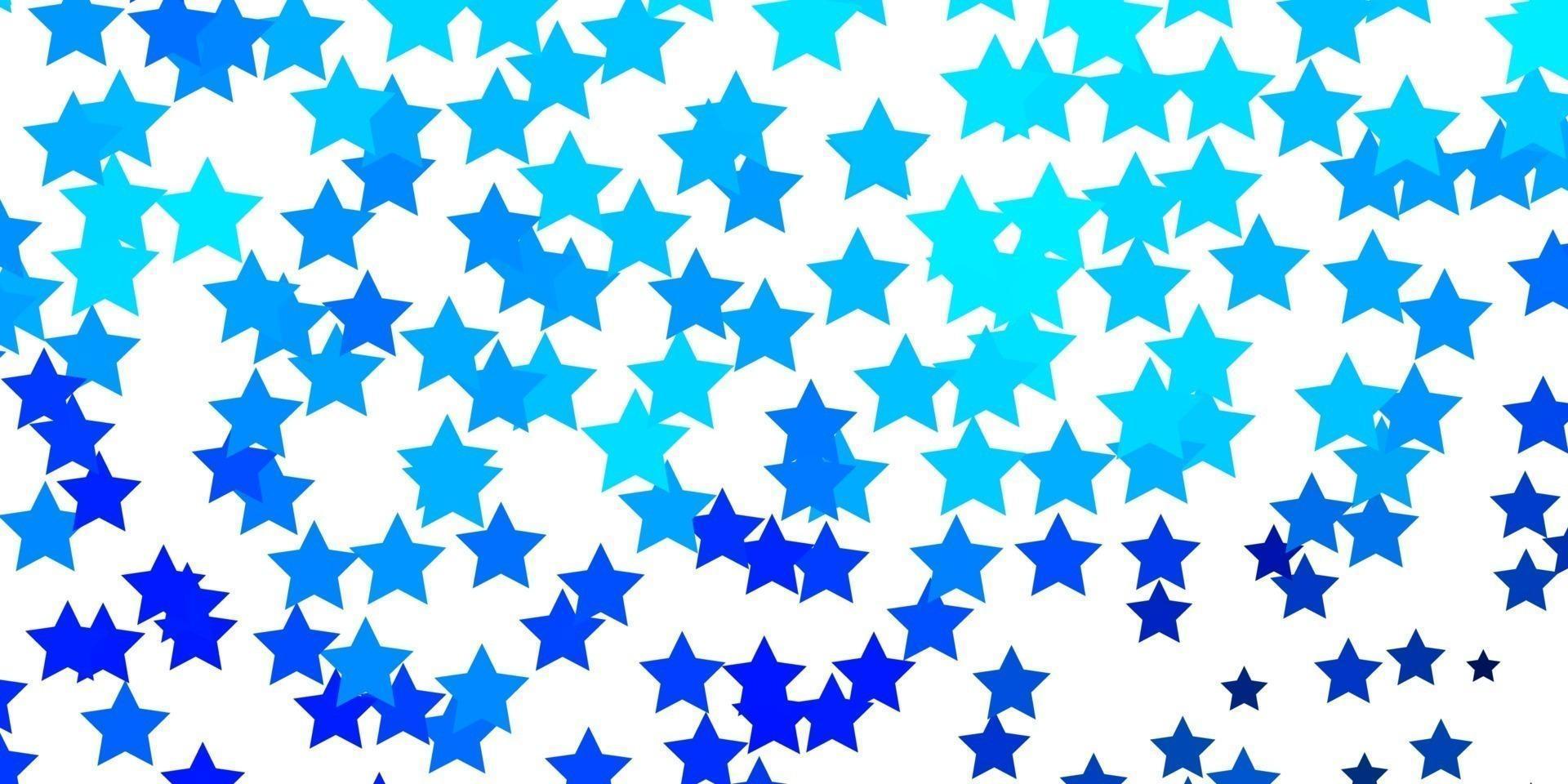 Dark BLUE vector background with small and big stars.