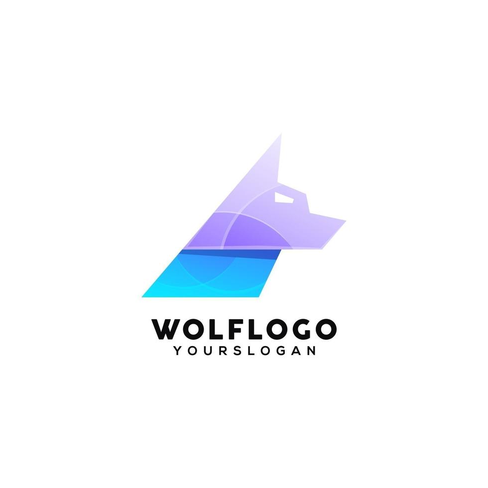 diseño de logotipo colorido lobo vector