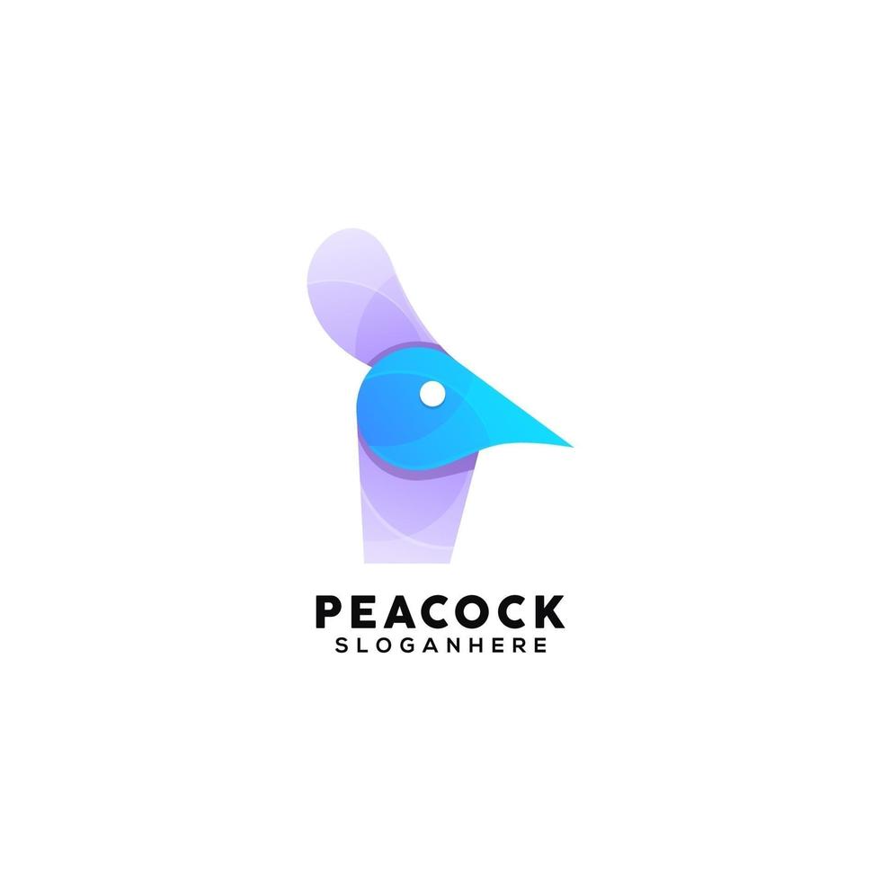 pecock colorful logo design vector
