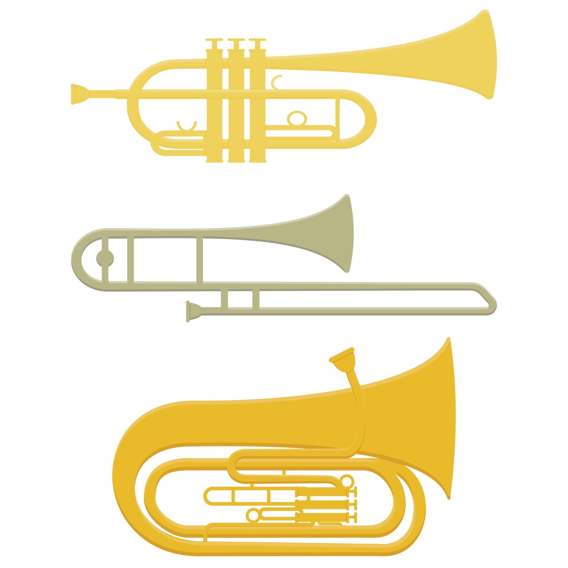 Juguete De Trompeta De Latón. Icono De Color De Música De Orquesta