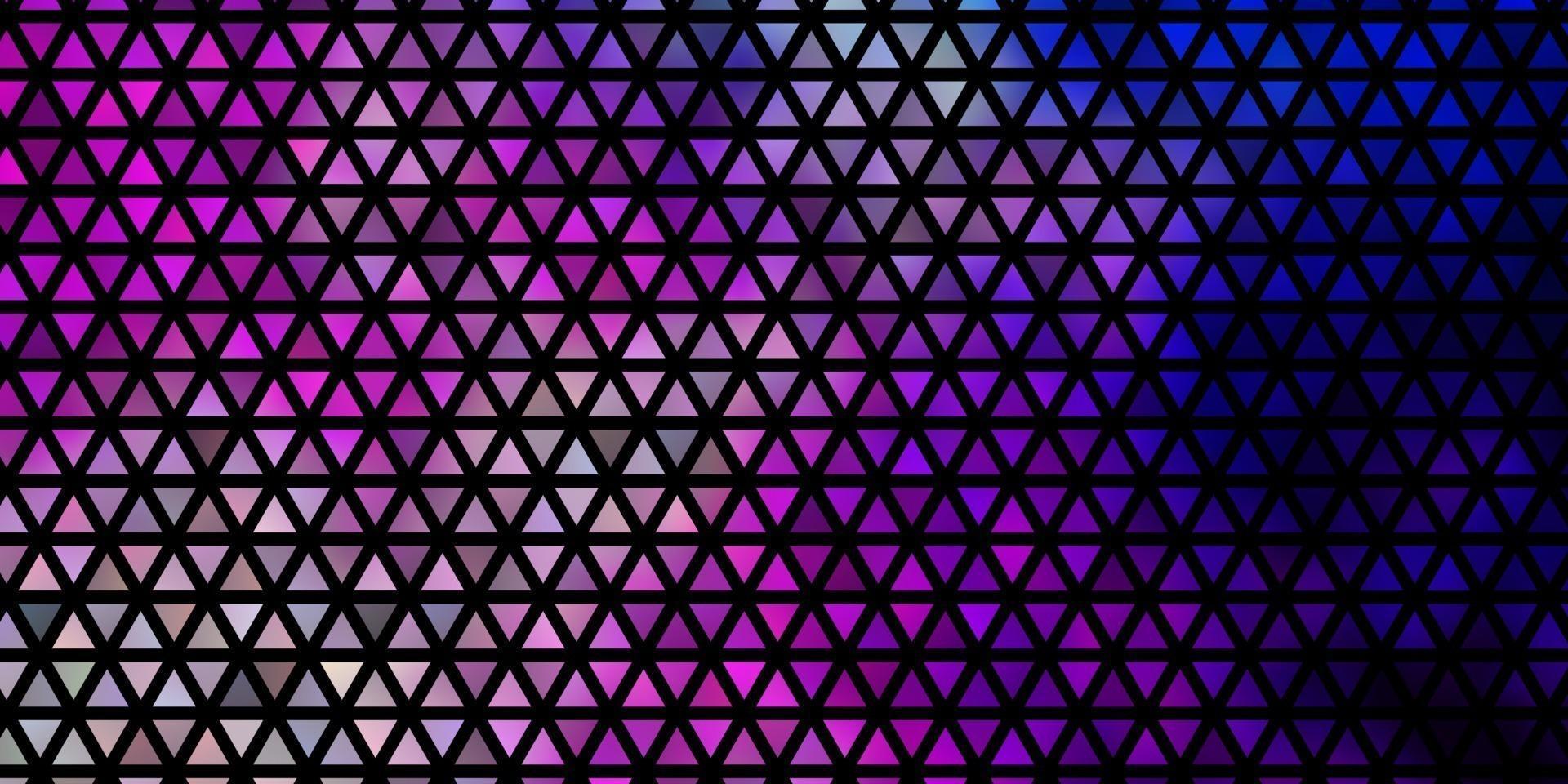 textura de vector rosa claro, azul con estilo triangular.