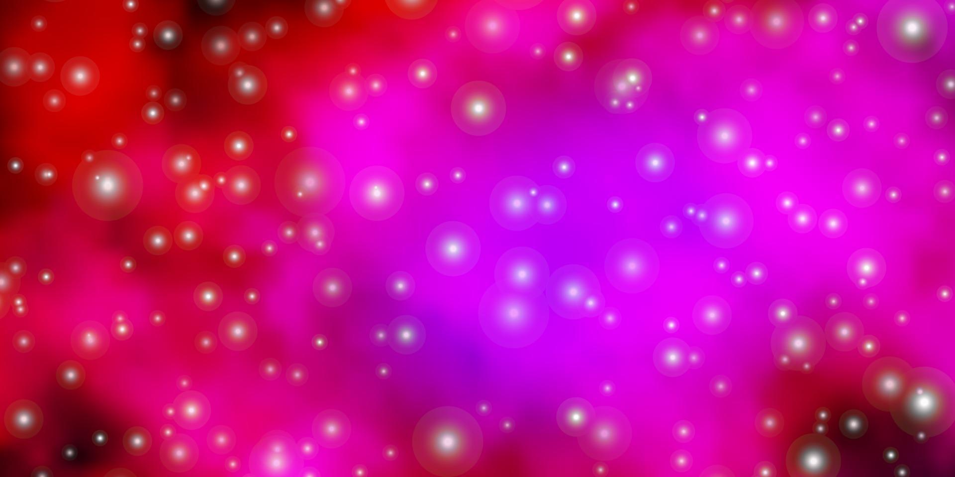 Dark Pink vector pattern with abstract stars.