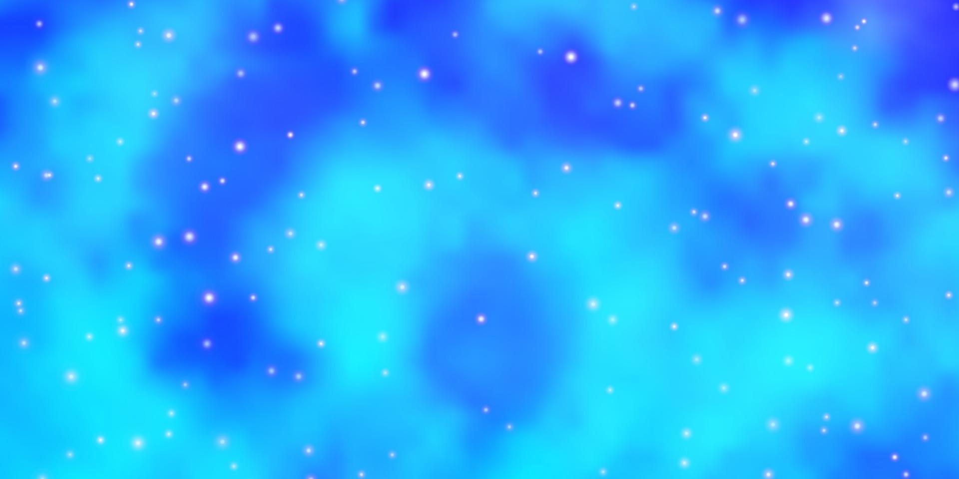 Fondo de vector de color rosa claro, azul con estrellas pequeñas y grandes.