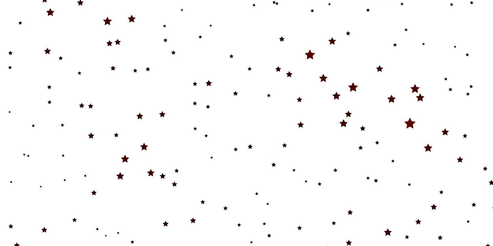 Dark Red vector background with small and big stars.