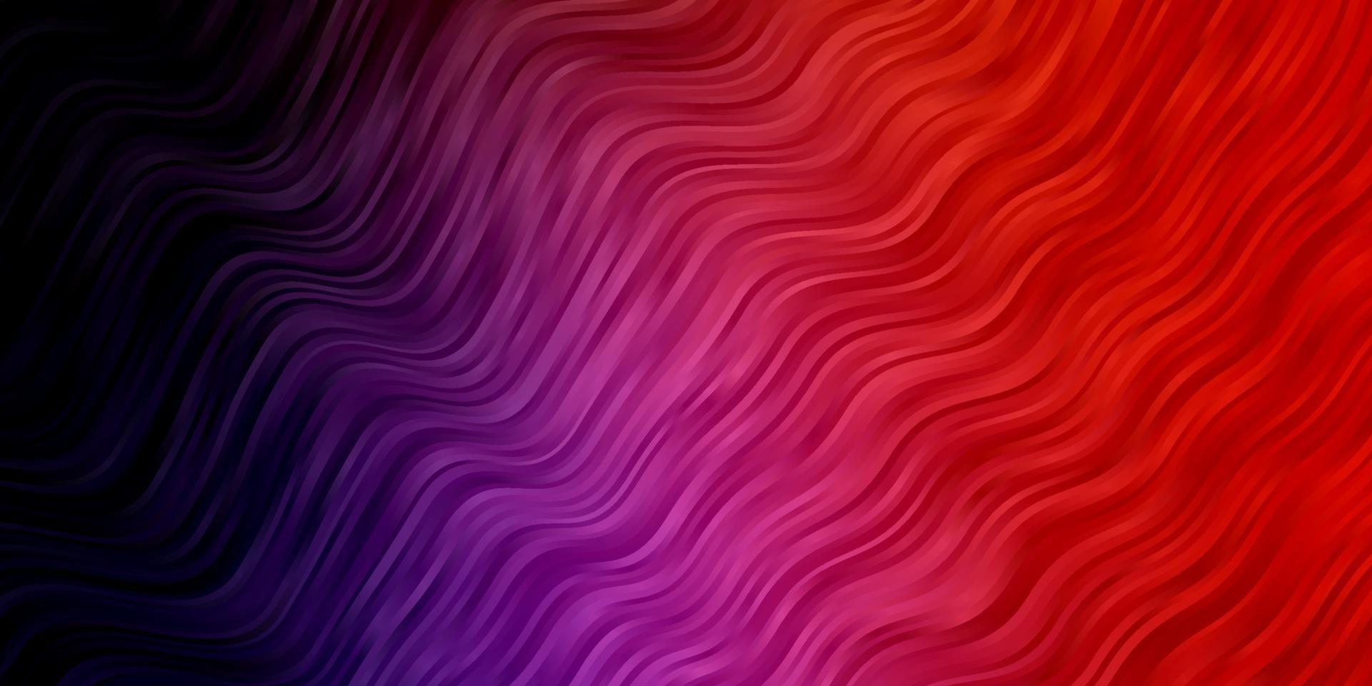 Dark Pink, Red vector pattern with curved lines.