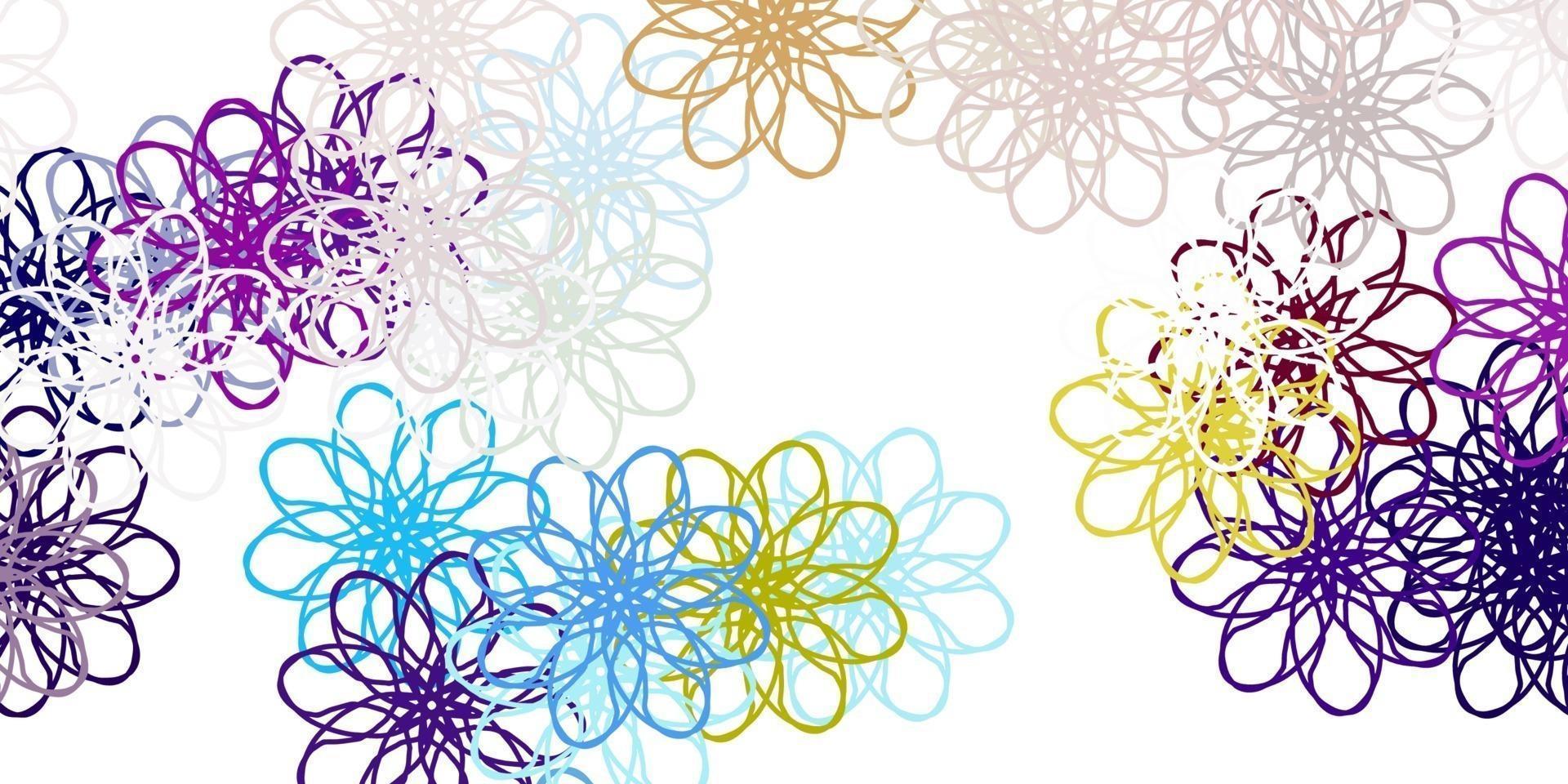 Light Blue, Yellow vector natural artwork with flowers.