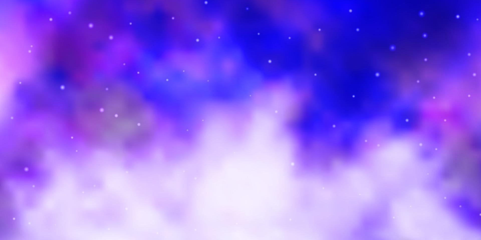 Fondo de vector púrpura claro con estrellas de colores.