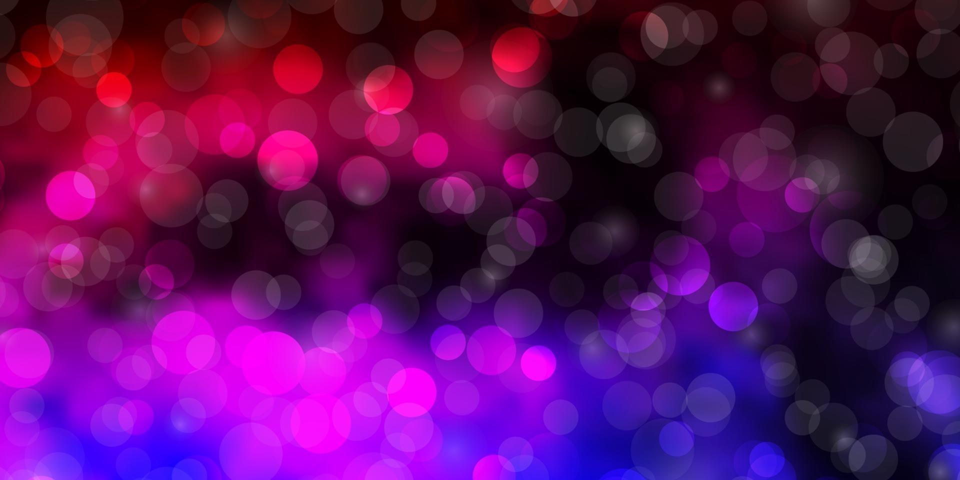 Dark Purple, Pink vector background with circles.